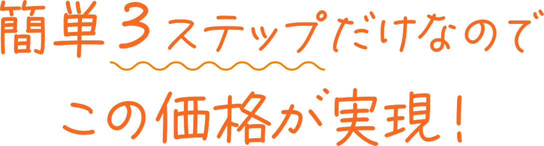 簡単3ステップだけなのでこの価格が実現